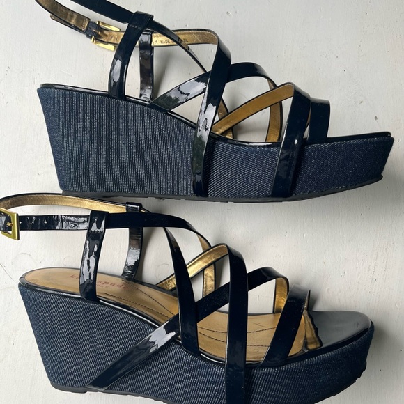 Kate Spade Blue Strappy Sandals with Adjustable Buckle - Picture 3 of 5